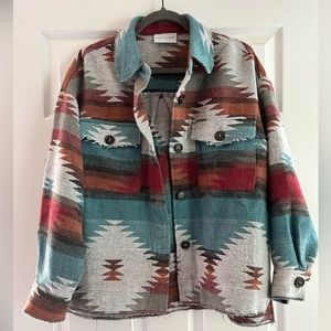 Aztec Boho Oversized Jacket or Shacket, women’s medium